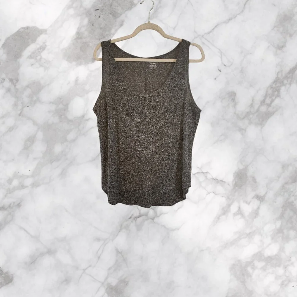 Old Navy Women's Relaxed Fit Dark Gray Heathered Tank Top Size XL